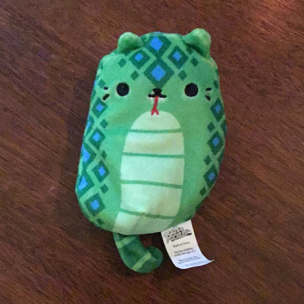 Cats vs Pickles beanbag plush cat, snake